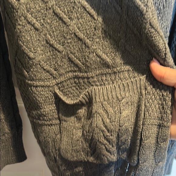 Faded Glory Gray Cable Knit Cardigan Sweater - Picture 2 of 3